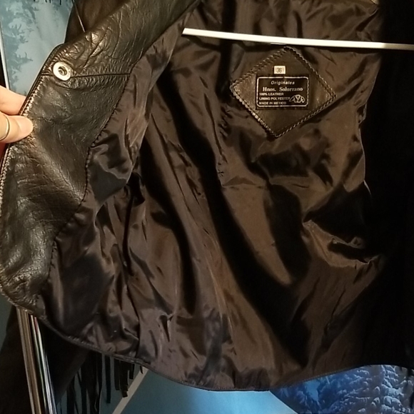 *Vintage*1980*crop GENUINE REAL LEATHER JACKET - Picture 7 of 8